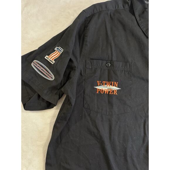 Harley Davidson Motorcycles V Twin Mechanic Shirt Patches Button XXX-Large 3XL - Picture 3 of 8